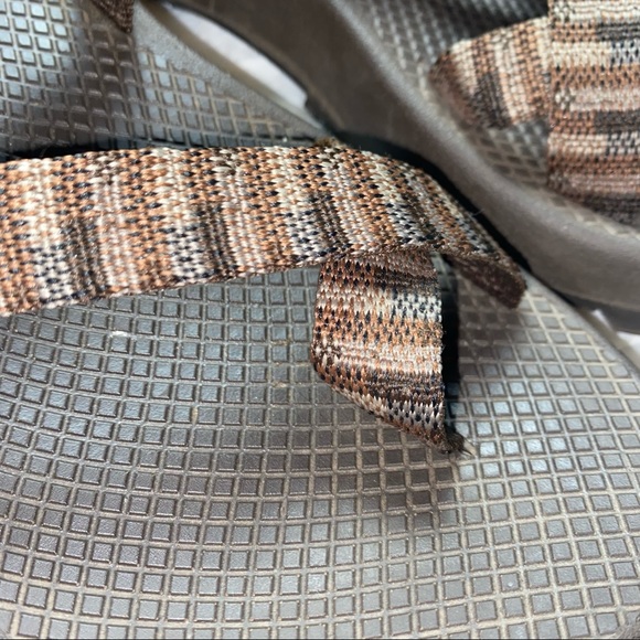 Chaco Mens Brown Toe Sling Brown Aztec Stripe 8 - Picture 2 of 5